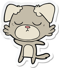 sticker of a cute cartoon dog