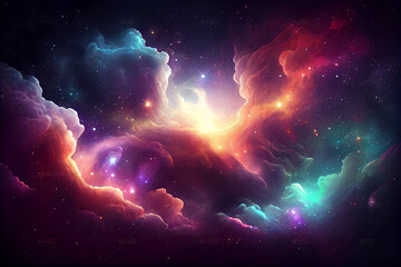 Obraz premium A Universe Filled with Stars, Nebula and Galaxy. Generative ai