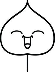 line drawing cartoon expressional leaf