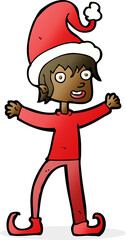 cartoon excited christmas elf