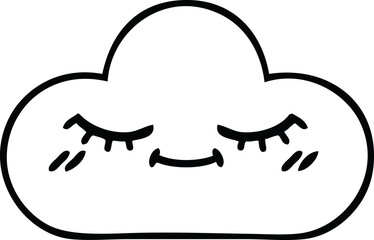 line drawing cartoon white cloud