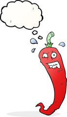 hot chilli pepper thought bubble cartoon