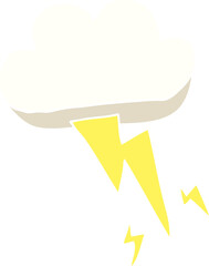 cartoon doodle thundercloud and lightning