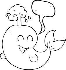 speech bubble cartoon whale spouting water