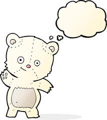 cute polar bear cartoon with thought bubble