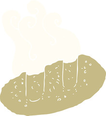flat color illustration of a cartoon bread
