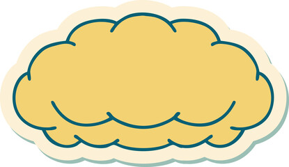 tattoo style sticker of a cloud a grey cloud
