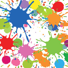 Hand-Drawn Colourful Splashes Vector Style.