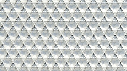 3D Futuristic hexagonal white background mosaic tile Abstract geometric grid pattern