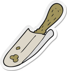 sticker of a cartoon shovel
