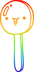 rainbow gradient line drawing cartoon lollipop