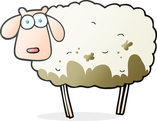 cartoon muddy sheep