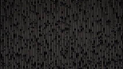 3D Futuristic diagonal stripes dark black background Abstract geometric pattern