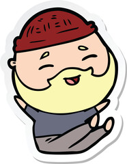 Obraz premium sticker of a cartoon happy bearded man