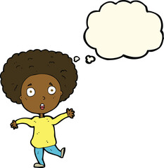 cartoon startled person with thought bubble