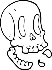 funny line drawing cartoon skull