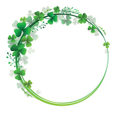 Shamrock or clover decorative wreath. Element design for St. Patricks Day.
