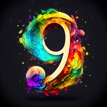 Colorful logo for the number 9