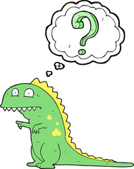 thought bubble cartoon confused dinosaur