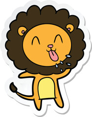sticker of a happy cartoon lion