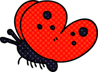 quirky comic book style cartoon butterfly