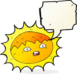 cartoon sun with speech bubble