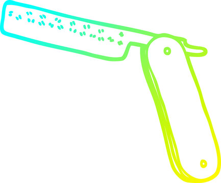 recommend clip art: cold gradient line drawing cartoon cut throat razor