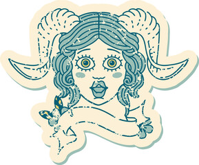 tiefling character face  illustration