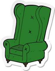sticker of a cartoon old armchair