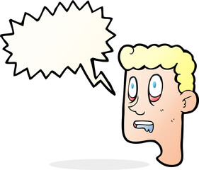 speech bubble cartoon staring man drooling