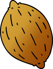 gradient cartoon of a single walnut