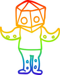 rainbow gradient line drawing cartoon weird alien