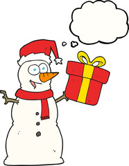 thought bubble cartoon snowman