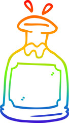 rainbow gradient line drawing cartoon glass decanter