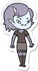 sticker of a cartoon friendly vampire girl