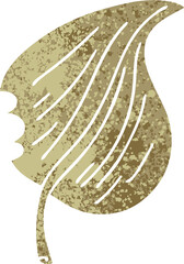 quirky retro illustration style cartoon munched leaf