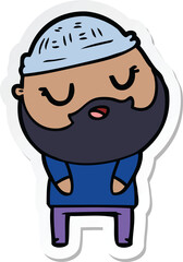 sticker of a cartoon man with beard