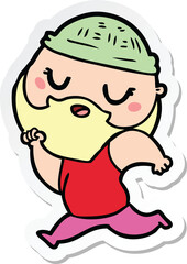 sticker of a cartoon man with beard