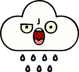 comic book style cartoon rain cloud