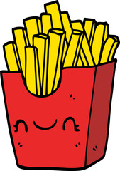 cartoon fries in box
