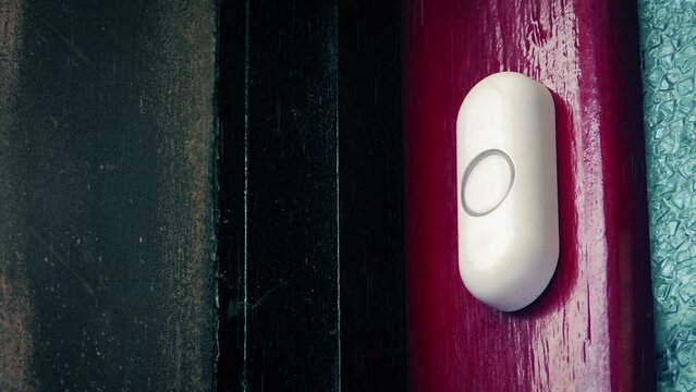 Someone Rings Doorbell On Rainy Day 2 Angles