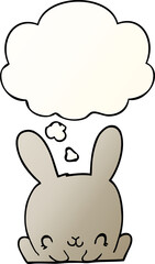cartoon rabbit and thought bubble in smooth gradient style