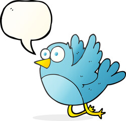 speech bubble cartoon bird