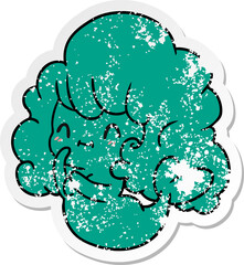 distressed sticker cartoon kawaii cute ghost mermaid