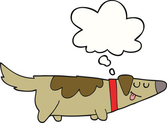 cartoon dog and thought bubble