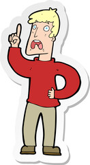 Obraz premium sticker of a cartoon man with complaint