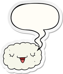 cartoon cloud and speech bubble sticker