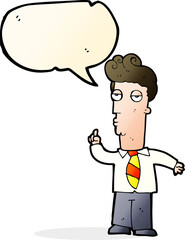 Fototapeta premium cartoon bored man asking question with speech bubble