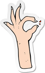 sticker of a cartoon most excellent hand gesture