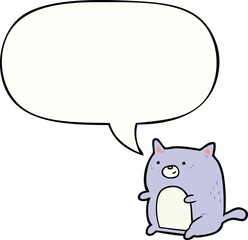cartoon cat and speech bubble